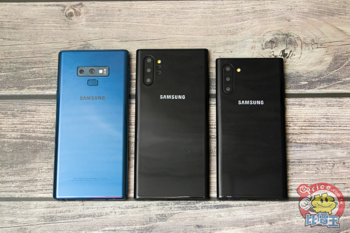 Макеты Samsung Galaxy Note 10 и Note 10+ в сравнении с Galaxy Note 9