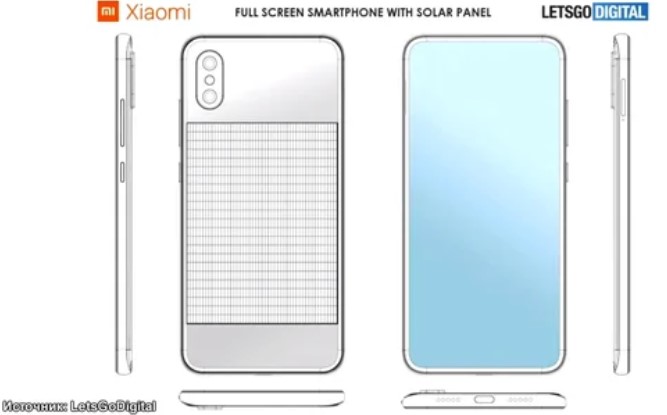 Xiaomi патентует абсолютно без рамочный смартфон с солнечной панелью
