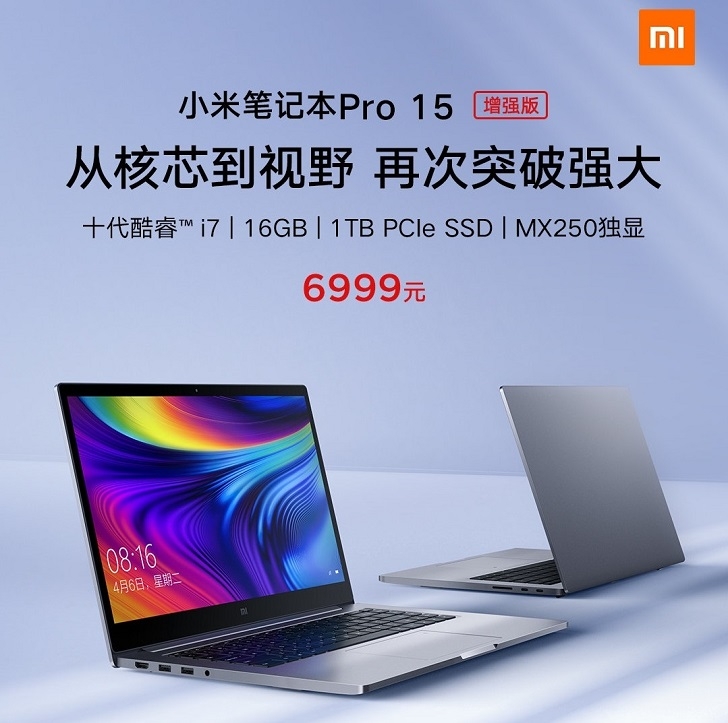 Представлены ноутбуки Xiaomi Mi Notebook 15.6 Pro на Intel Core 10-го поколения