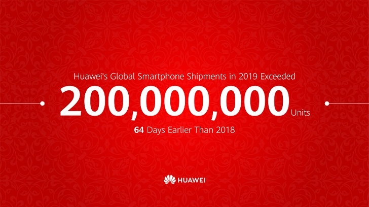 Huawei уже продала 200 000 000 смартфонов в 2019 году