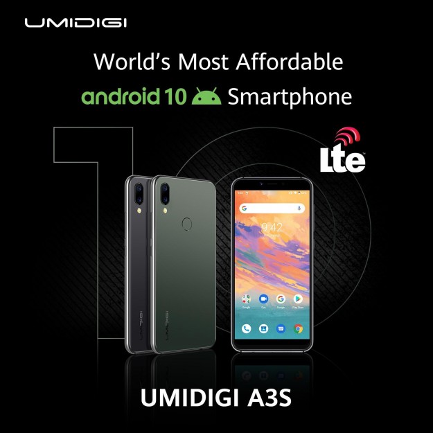 UMIDIGI A3S - самый доступный смартфон с Android Android 10. Скоро в продаже
