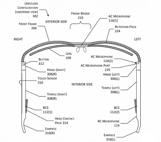 В Amazon запатентованы очки с аудиосистемой на основе костной проводимости