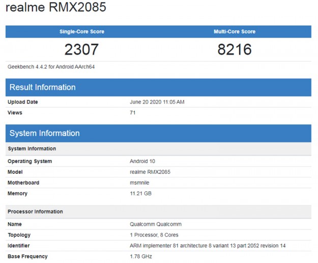 Смартфон Realme X3 предстал в GeekBench с 12 Гбайт оперативной памяти