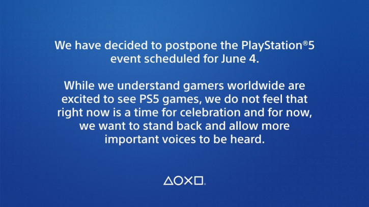 Sony отменила показ игр для PlayStation 5, запланированный на 4 июня