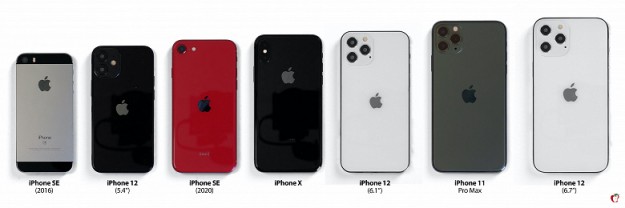 Долгожданный iPhone 12 сравнили с iPhone SE, iPhone SE 2020, iPhone X и iPhone 11