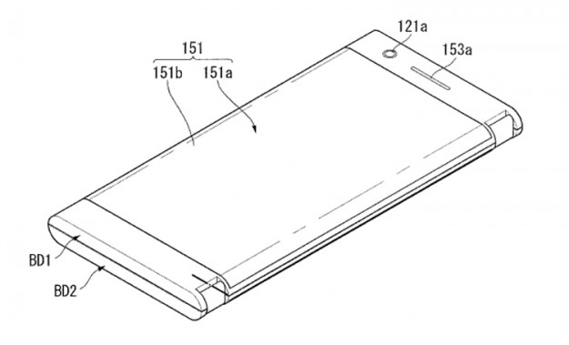 LG придумала раскладной смартфон-книжку с двумя загнутыми экранами