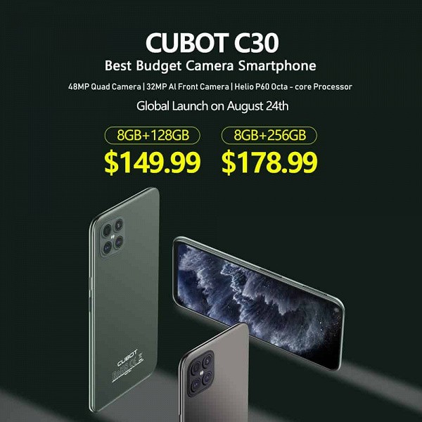 Cubot C30 — смартфон за 150 долларов со счетверенной камерой