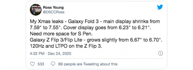 Samsung Galaxy Z Fold 3 получит отсек для хранения стилуса, как у Galaxy Note