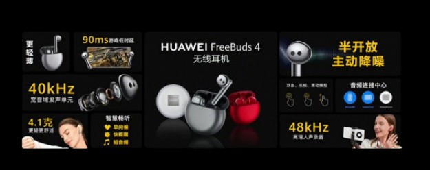 Представлены беспроводные наушники Huawei FreeBuds 4