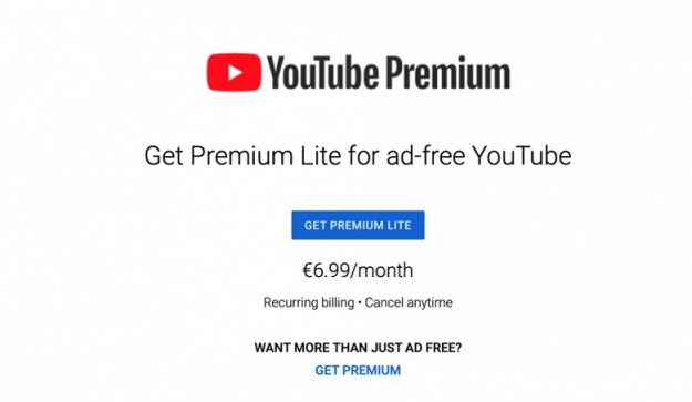 YouTube без рекламы станет дешевле. Сервис тестирует подписку Premium Lite