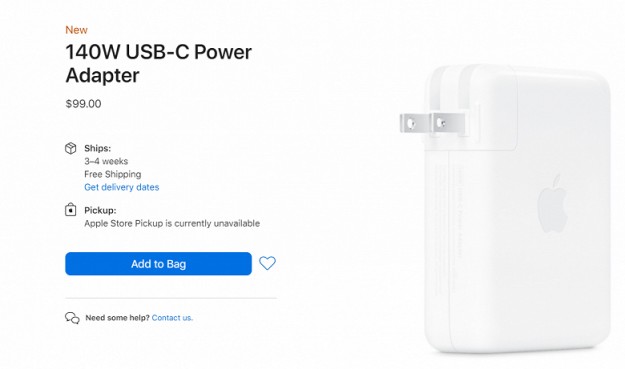 140-ваттное ЗУ для MacBook Pro поддерживает USB-C Power Delivery 3.1.