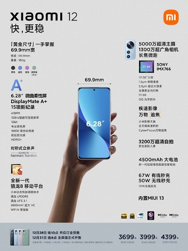В Китае начались продажи Xiaomi 12, Xiaomi 12 Pro и Xiaomi 12X