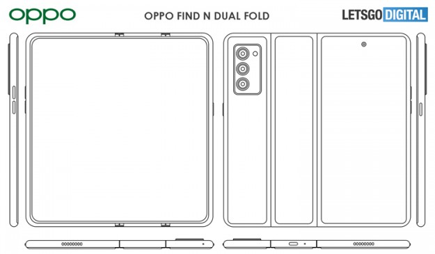 Oppo проектирует смартфон-книжку, складывающийся двумя способами